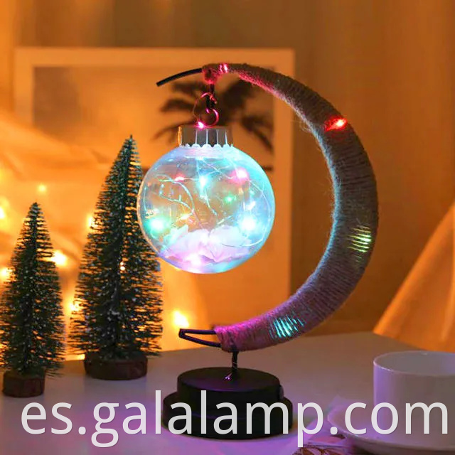 Lámpara de luna 3D encantada con luces de estrellas azules centelleantes